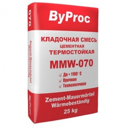 Смесь для кладки печей и каминов ByProc MMW-070 25 кг
