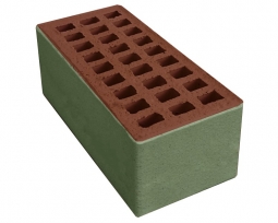 Кирпич лицевой керамический Зеленый утолщенный ангобированный