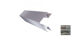 Угол наружный сложный Первая Кровельная «Брус» 75х75 (декоративно-полимерное покрытие) 2м сланец