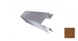 Угол наружный сложный Первая Кровельная «Брус» 75х75 (декоративно-полимерное покрытие) 3м под дуб 3D