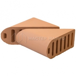 Кирпич угловой керамический «Соломенный» пустотелый полукруглый