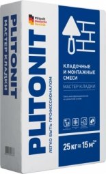 Кладочная смесь Plitonit  Мастер Кладки цементная для блоков и плит из газо- и пенобетона 25 кг