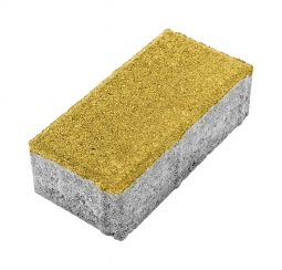 Тротуарная плитка Берит Прямоугольник Желтая 200х100х60 без фаски на сером цементе