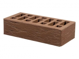 Кирпич лицевой керамический Коричневый «Рустик» пустотелый одинарный