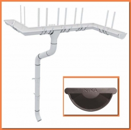 Водосточная система металлическая Nika, комплект дома 6х6 NL-805 Серо-Коричневый