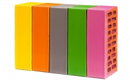 Кирпич лицевой керамический «Тычок 190 цветов» с полимерным покрытием пустотелый одинарный