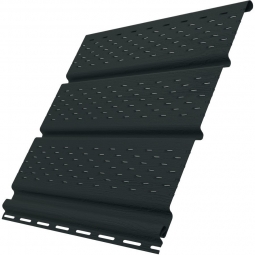 Софит Ю-Пласт Графитовый с полной перфорацией