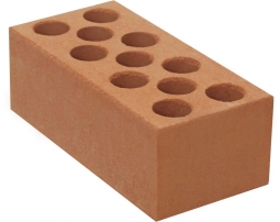 Кирпич лицевой силикатный Оранжевый пустотелый одинарный