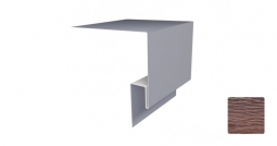 Планка откосная сложная Первая Кровельная «Брус» 75х200 (декоративно-полимерное покрытие) 3м дуб темный 3D