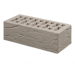 Кирпич лицевой керамический Серый «Рустик» пустотелый утолщенный