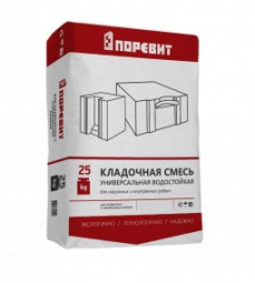 Кладочная смесь Поревит для силикатных и газобетонных блоков Зимний, 25кг