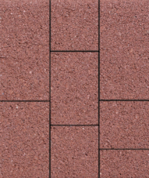 Тротуарная плитка Поревит Трио Гранит Красный, 60 мм