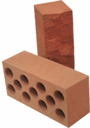Кирпич лицевой силикатный Оранжевый рустированный полнотелый одинарный