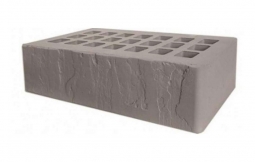 Кирпич лицевой керамический «Серый» «Скала» пустотелый утолщенный