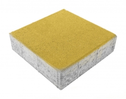 Тротуарная плитка Берит Квадрат Желтая 300х300х80 на сером цементе