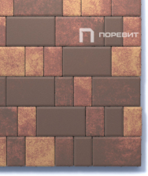 Тротуарная плитка Поревит Старый город Осень 60 мм 3 плиты