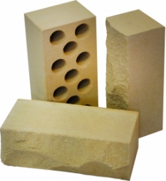 Кирпич лицевой силикатный Желтый рустированный полнотелый одинарный