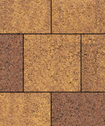 Тротуарная плитка Поревит Квадрат Гранит Осень 500х500х60 мм