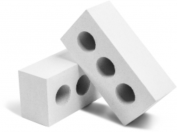 Кирпич лицевой силикатный Светло-серый пустотелый одинарный