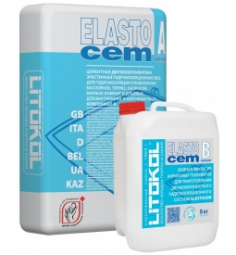 Двухкомпонентный состав Litokol Elastocem A и B, мешок 24 Кг + канистра 8кг