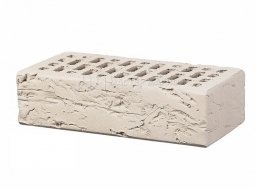 Кирпич лицевой керамический Белый «Кора дерева» пустотелый одинарный