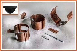 Держатель трубы Nika, на кирпич RAL9005 Черный янтарь