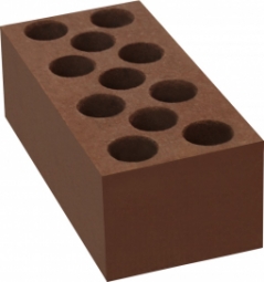 Кирпич лицевой силикатный Коричневый пустотелый одинарный