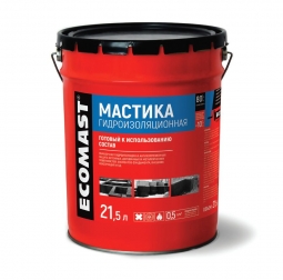 Мастика гидроизоляционная Ecomast металлическое ведро 10 л
