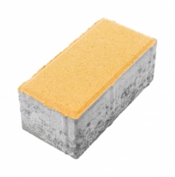 Тротуарная плитка Берит Прямоугольник Желтая 200х100х80 на белом цементе