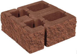 Заборный блок колотый, для колонн, 380х260х140мм, 380х120х140мм, клинкер