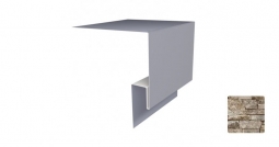 Планка откосная сложная Первая Кровельная «Брус» 75х100 (декоративно-полимерное покрытие) 2м камень