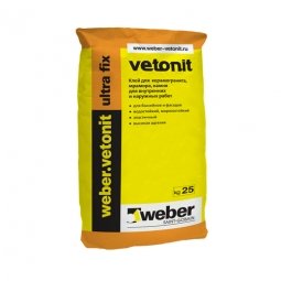 Клей Weber.Vetonit Ultra Fix для керамогранита, мрамора, камня для наружных и внутренних работ 25 кг
