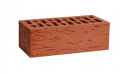 Кирпич лицевой керамический Красный «Рустик» пустотелый полуторный
