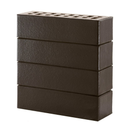 Кирпич клинкерный фасадный «Обсидиан» «Рейкьявик» черный глянцевый пустотелый Евро 0,7НФ