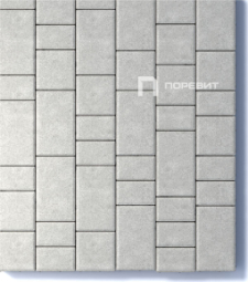 Тротуарная плитка Поревит Старый город Белый, 60 мм 3 плиты