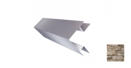 Угол наружный сложный Первая Кровельная «Брус» 75х75 (декоративно-полимерное покрытие) 3м камень